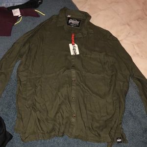 Khaki button down shirt with collar